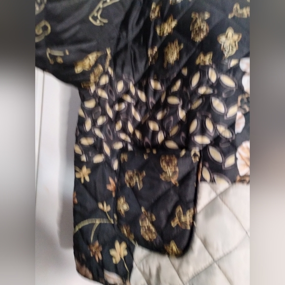 Silk Reversible Flower Print Patchwork Jacket Women's Size Medium - Picture 7 of 13